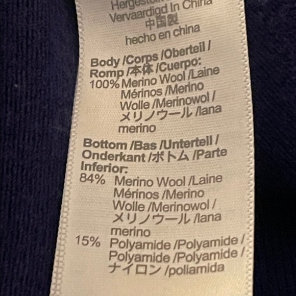 Madewell Hayes Stripe Merino Wool Sweater Small Navy Green Crewneck Relaxed Fit - Picture 7 of 8